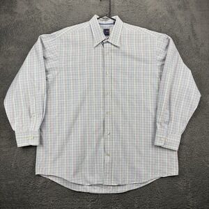 T Harris London Shirt Men XXL Cotton‎ Plaid Pocket Button Down